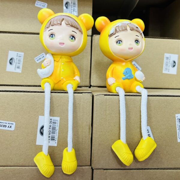 HEDIYELİK IKILI BIBLO IP AYAK  SARI ŞAPKALI KIZLAR