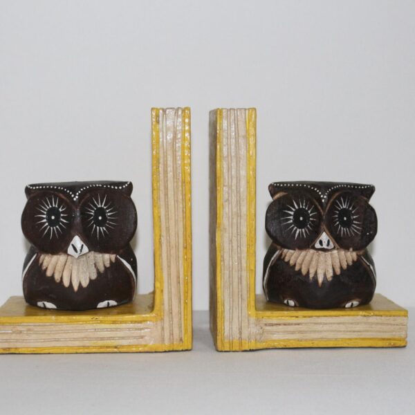 AHŞAP KİTAP TUTUCU BAYKUŞ SARI