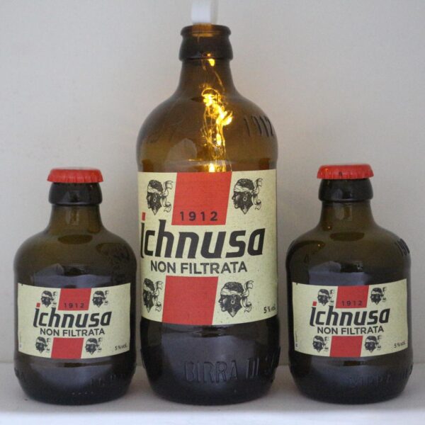 LED IŞIKLI BİRA ŞİŞESİ -ÜÇLÜ SET -ICHNUSA _ ITALYA