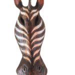 AHŞAP OTANTİK MASK ZEBRA ÇİZGİLİ  ALBIZIA WOOD