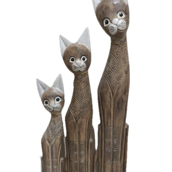 AHŞAP OTANTİK 3 LÜ KEDİ 100CM ALBIZIA WOOD 100_80_60