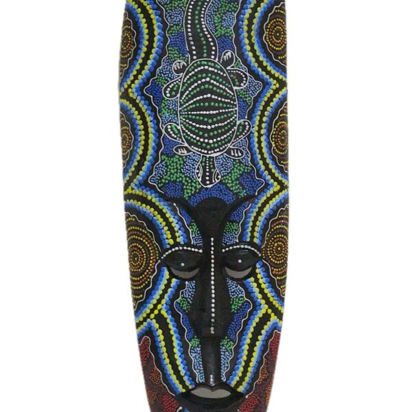 AHŞAP OTANTİK MASK MAVİ 50CM ALBIZIA WOOD