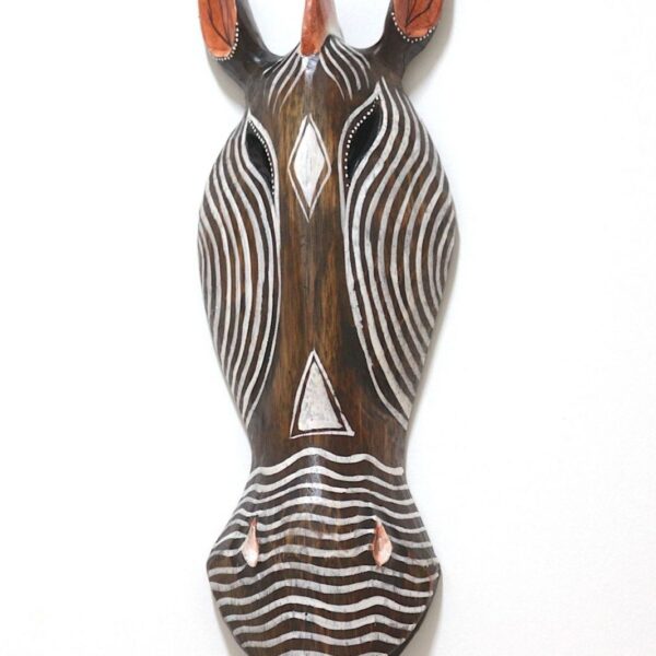 AHŞAP OTANTİK MASK INCE ÇIZGILI ZEBRA  ALBIZIA WOOD