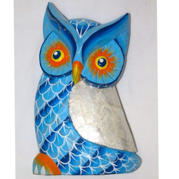 AHŞAP DEKORATİF BAYKUŞ MAVİ ALBIZIA WOOD