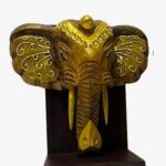 Ahşap Kitap Tutucu Desenli Fil Kafası 24 Cm Bali El İşçiliği Kitap Desteği