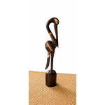 Ahşap 60 cm Flamingo Figürü El Yapımı Dekoratif Büyük Biblo Tropical Dekorasyon Bali Heykel