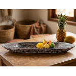 Ahşap Uzun Kayık Tabak  80 Cm El Yapımı Dekoratif Kase Bali Mutfak Dekorasyon 18 x 80 cm