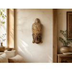 Ahşap Budha Dekoratif 50 cm El Yapımı Buda Büst Bali Duvar Dekorasyon Otantik Biblo Obje 20 x 50 cm