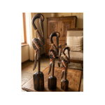 Ahşap Flamingo 3 lü Figür _ 100 cm- 80 cm - 60 cm Set El Yapımı Dekoratif Büyük Biblolar Tropical Dekorasyon Bali Heykel