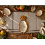 Ahşap Sedefli Ananas Tabak 33 cm Bali Mutfak Dekorasyon El yapımı Dekoratif Tik Ağacı Kase  16 x 29 cm (Kopya)